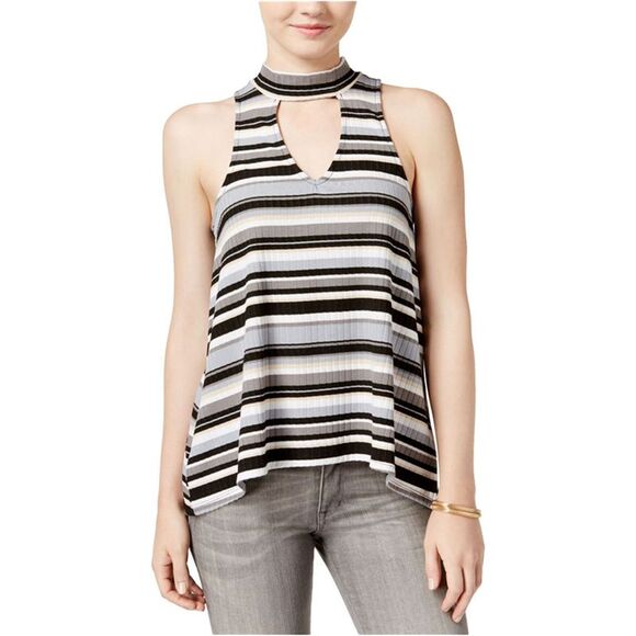 Almost Famous Womens Printed Hi-Lo Tank Top, Black, NWT - Picture 1 of 1
